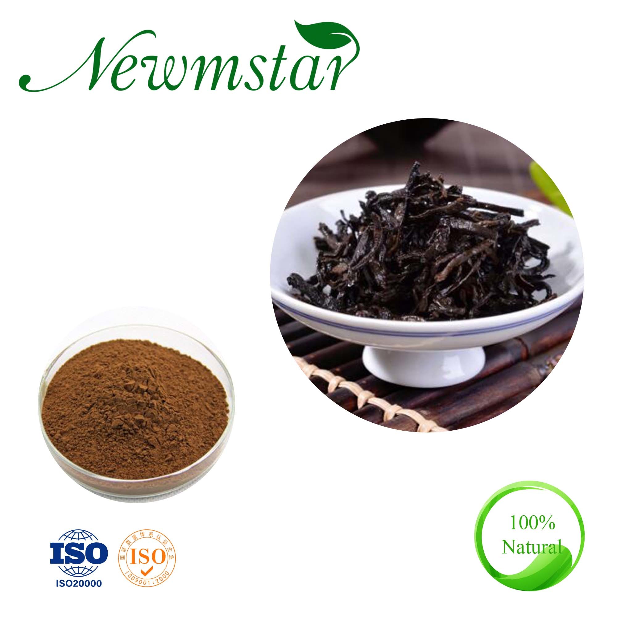 Polvo de extracto de té Pu'er instantáneo puro 100% soluble en agua